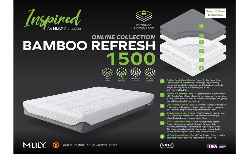 Mlily Bamboo Refresh 1500 Mattress Ready for Bed